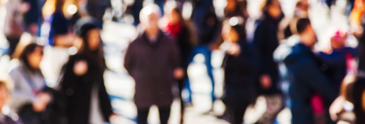 crowd walking Cincinnati